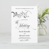 Simple Classic love birds Wedding Invitation Einladung (Stehend Vorderseite)