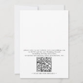Simple Classic Love Script Rose QR Code Wedding Einladung (Rückseite)