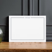 Simple Classic Navy Blue 3-Initial Monogram Mitteilungskarte