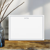 Simple Classic Navy Blue Monogram Mitteilungskarte