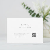 Simple Classic QR Code Wedding RSVP Card Karte (Stehend Vorderseite)