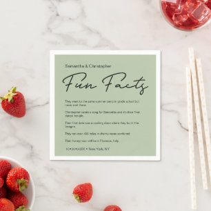 SImple Classic Sage Green Fun Fest-Liste Hochzeit Serviette