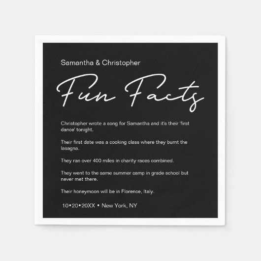 SImple Classic Schwarz-weißer Hochzeitspass Serviette (Vorderseite)