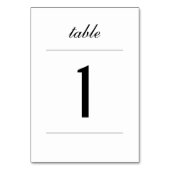 Simple Classic Table Card Tischnummer (Rückseite)