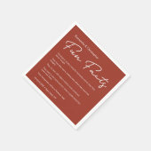 SImple Classic Terra Cotta Wedding Fun Fakten Serviette (Ecke)