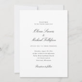 Simple Classic Traditional Old Money Wedding Einladung (Vorderseite)