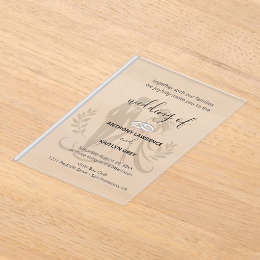 Simple Classic Wedding Invitation – Customizable Acryleinladungen (Ablage )