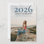 Simple Classy 2023 Two Foto - Blue Abschluss Einladung (Vorderseite)