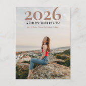 Simple Classy 2025 Foto Terracotta Abschluss Postkarte (Vorderseite)