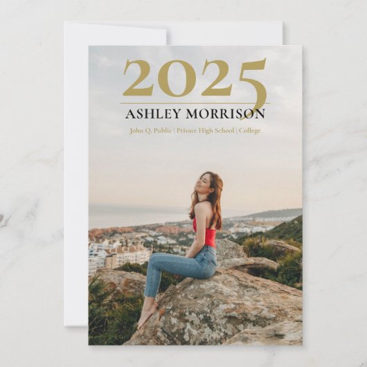 Simple Classy 2025 Two Foto - Olivenöl Abschluss Einladung (Vorderseite)