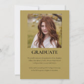 Simple Classy 2025 Two Foto - Olivenöl Abschluss Einladung (Rückseite)