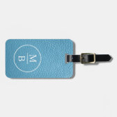 Simple Classy Aqua Turquoise Sky Blue Leather Loun Gepäckanhänger (Vorderseite horizontal)