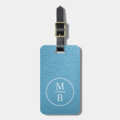 Simple Classy Aqua Turquoise Sky Blue Leather Loun Gepäckanhänger (Vorderseite vertikal)