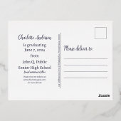 Simple Classy Blue 2024 Abschluss Ankündigung (Rückseite)