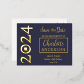 Simple Classy Blue 2024 Abschluss Ankündigung (Vorderseite/Rückseite)