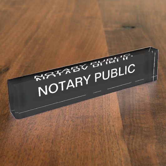 Simple Classy Notary Public Acryllic Desk Namplate Namensplakette (Seite)