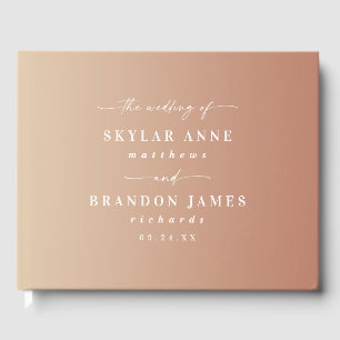 Simple Clay Terra Cotta & Yellow Ombre Wedding Gästebuch