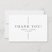 Simple Clean Black Line Modern Wedding Dankeskarte (Vorderseite)
