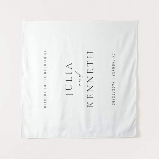Simple Clean Elegant Wedding Welcome Sign Wandteppich (Vorderseite)