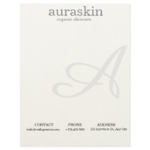 Simple Clean Skincare Letterhead for Beauty Brands
