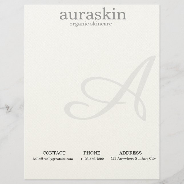 Simple Clean Skincare Letterhead for Beauty Brands Briefbogen (Vorderseite)