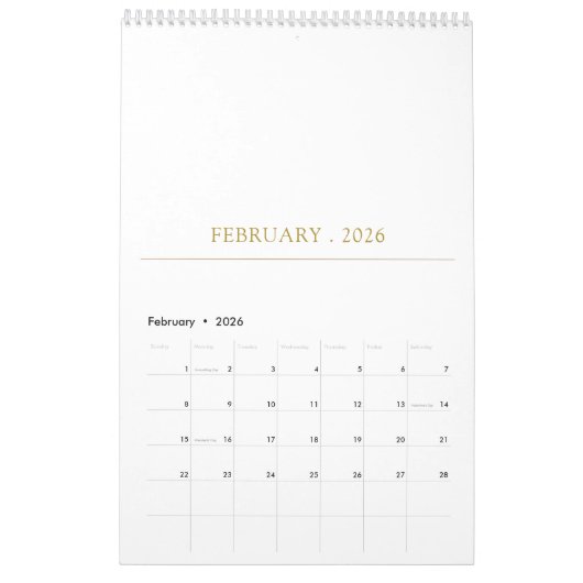 Simple Clean Typography Design Kalender (Feb 2026)