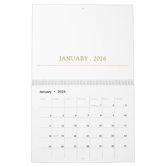 Simple Clean Typography Design Kalender (Jan 2026)
