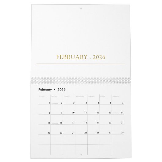 Simple Clean Typography Design Kalender (Feb 2026)