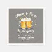 Simple Clinging Glasses Cheers Beers to 50 Years Serviette (Vorderseite)