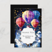 Simple Clouds Hot Air Ballon Geburtstag Dankeskarte (Vorne/Hinten)