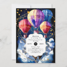 Simple Clouds Hot Air Ballon Geburtstag