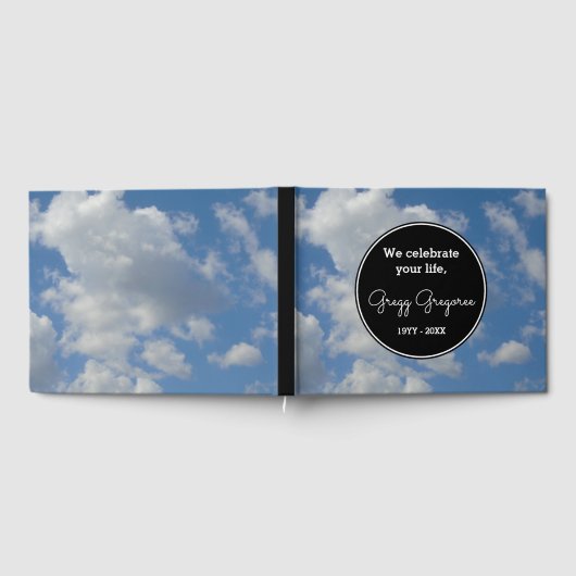 Simple Cloudy Sky Beileid Guestbook Gästebuch (Voll)