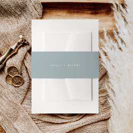 Simple Coastal Dusty Aqua Wedding Einladungsbanderole