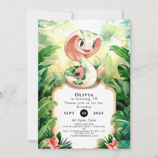 Simple Cobra Snake Birthday Einladung