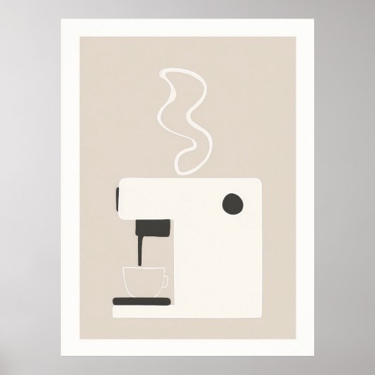 Simple Coffee Machine - Modern Kitchen Art Poster  (Vorne)