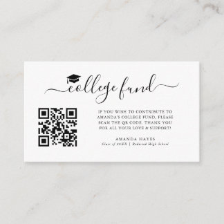 Simple College Fund Graduation Announcement Card Begleitkarte