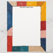 Simple Color Blocks Stationery Paper Briefbogen (Vorderseite)