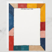 Simple Color Blocks Stationery Paper Briefbogen (Vorne/Hinten)