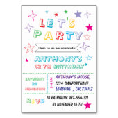Simple colorful birthday invitation tischnummer (Vorderseite)