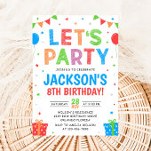 Simple Colorful Birthday Party Invitation Einladung