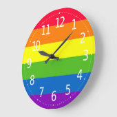 Simple Colorful LGBT Pride Rainbow | Wall Clock Große Wanduhr (Winkel)