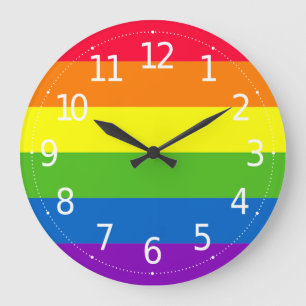Simple Colorful LGBT Pride Rainbow   Wall Clock Große Wanduhr