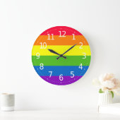Simple Colorful LGBT Pride Rainbow | Wall Clock Große Wanduhr (Zuhause)