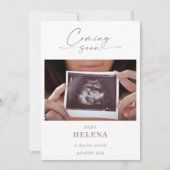Simple Coming Soon Pregnancy Announcement Card Einladung (Vorderseite)