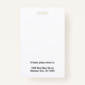 Simple Company Logo Employee ID Ausweis (Rückseite)