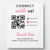 Simple Connect With Us Social Media QR Business Fotoplatte (Vorderseite)