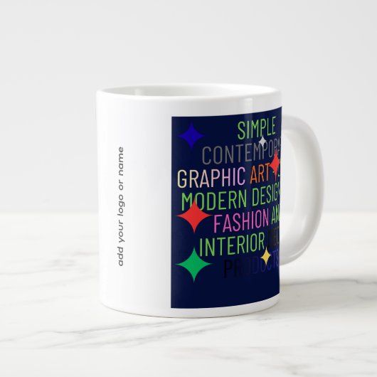 Simple Contemporary Graphic Jumbo-Tasse (Vorderseite Rechts)