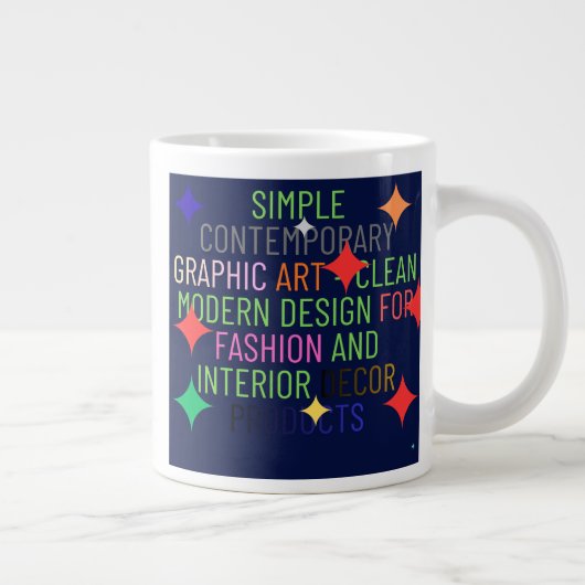 Simple Contemporary Graphic Jumbo-Tasse (Rechts)