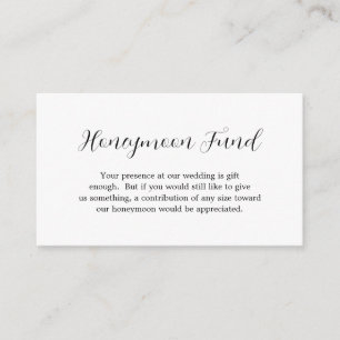 Simple Contemporary Honeyoon Fund Modern Wedding Begleitkarte