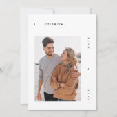 Simple Contemporary Wedding Foto Save the Date Einladung (Vorderseite)